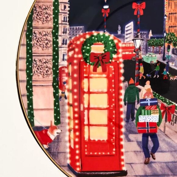 Anthropologie Holiday In The City Dessert Plate London 2025 Stoneware New - Picture 2 of 7